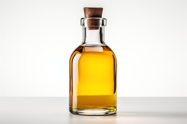 Foto elixir brillante una botella de aceite de oliva en una superficie blanca o clara png fondo transparente