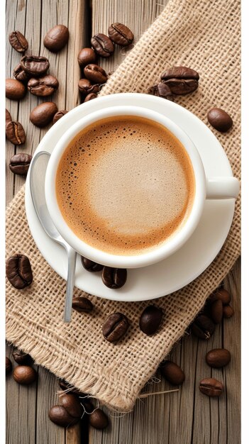 Foto elixir da manhã uma chávena de café fumegante prometendo calor e felicidade aromática para começar o dia