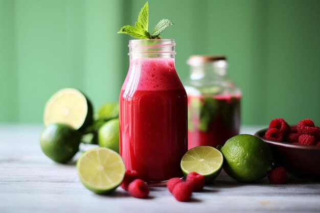 Elixir de desintoxicação refrescante de framboesa e limão