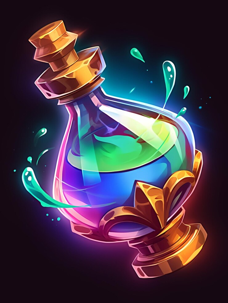 Foto elixir encantado ilustración de poción mágica generada por la ia