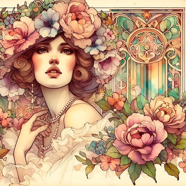 em art nouveau e flores wonen