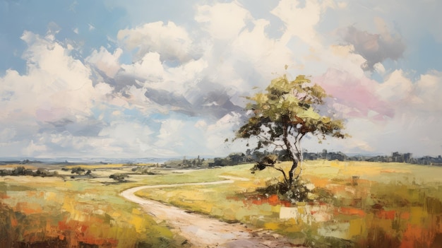 Foto em campo um pasto paisagístico impressionante pintura inspirada por josef kote