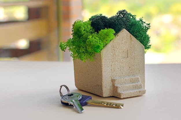 Em cima da mesa estão as chaves da casa Conceito hipoteca compra de imóveis chave na mão eco house