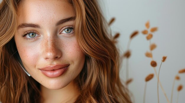 Em um fundo branco, uma mulher segura um pente e está angustiada com seu cabelo