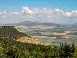 Foto em uma vista do vale de beit shean do monte gilboa, israel