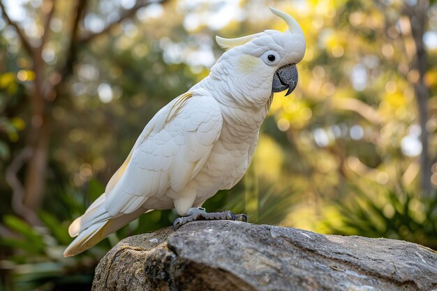 Foto em victoria, uma cacatu branca de crista de enxofre nativa da austrália.