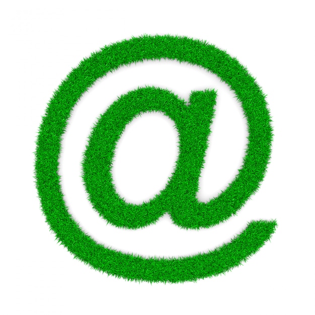 Foto email de grama em forma de símbolos
