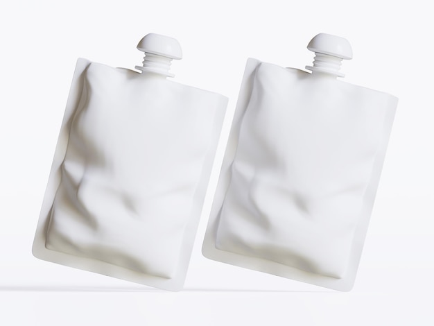 Embalagem de alimentos em branco ou saco de bolsa com tampa de bico Mock Up Ilustração do modelo Isolado bg