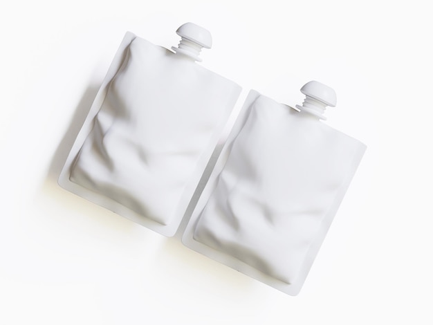 Embalagem de alimentos em branco ou saco de bolsa com tampa de bico Mock Up Ilustração do modelo Isolado bg