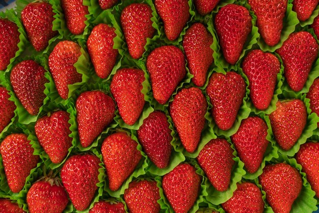 Foto embalagem de fábrica de morango para atacado