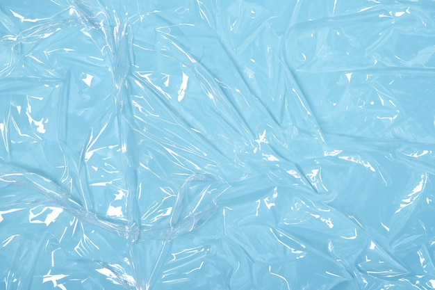 Embalagem de polietileno de nylon ecológica com textura de plástico azul transparente para uma vida livre de plástico