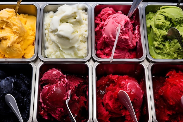 Foto embalagem de sorvete de todos os sabores