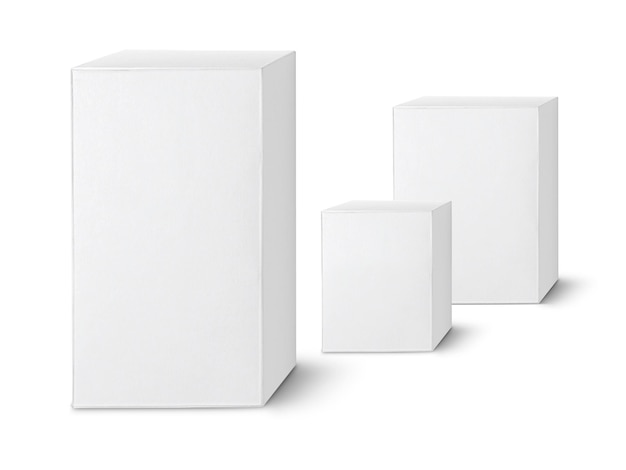 embalagem em branco caixa de cartão branca isolada sobre fundo branco pronta para design de embalagem