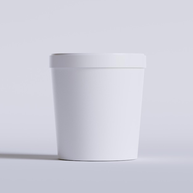 Embalagem realista de sorvete em cor branca Ilustração de renderização 3D