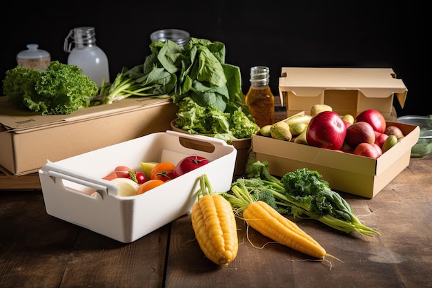 Embalagens sustentáveis usadas para transportar alimentos da fazenda à mesa criadas com IA generativa