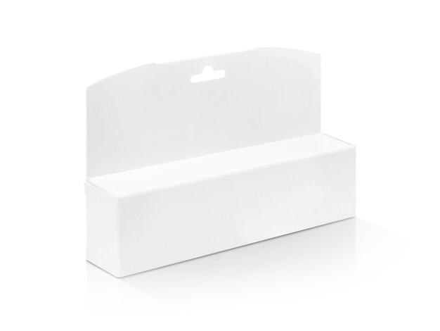 Embalaje en blanco caja de cartón de papel blanco para producto cosmético.