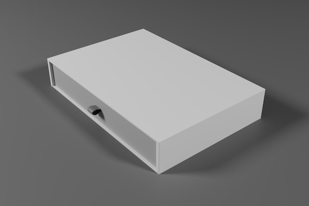 Foto embalaje de caja blanca de ilustración para presentación de marca en renderizado 3d