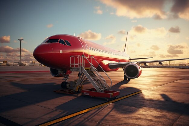 Embarque en una aeronave en un aeropuerto