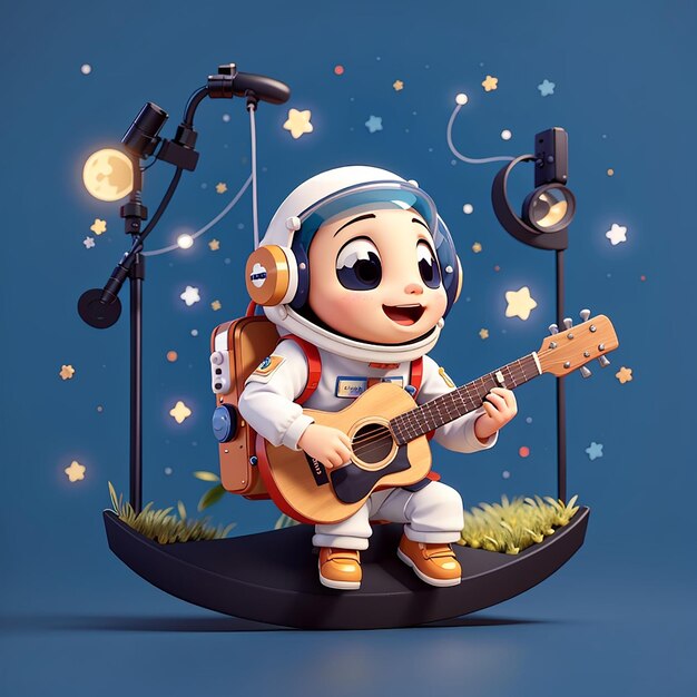 Embarque em Cosmic Tunes Fun Astronaut Music Mascots