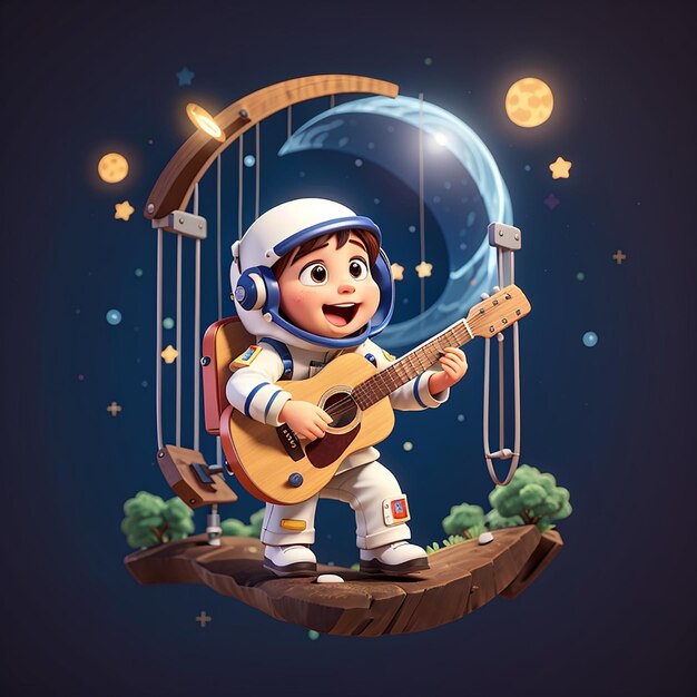 Embarque em Cosmic Tunes Fun Astronaut Music Mascots