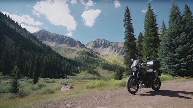 Foto embarque em um emocionante passeio de moto pelas montanhas de tirar o fôlego do colorado gerado por ia