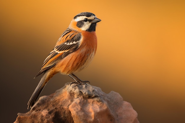 Foto emberiza citrinella em cima de uma rocha