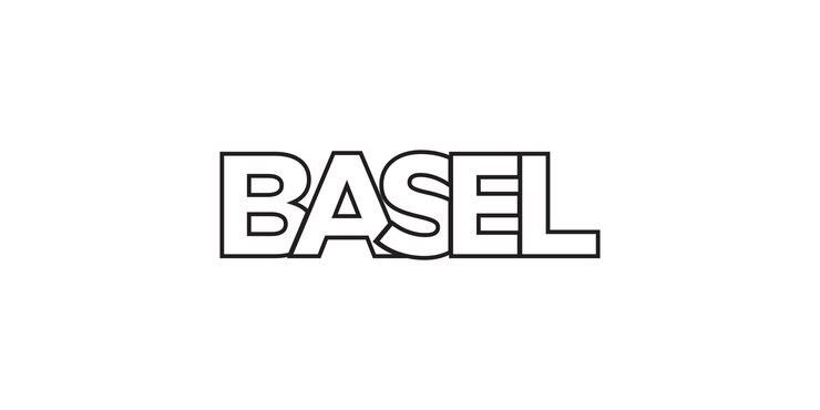 Foto el emblema de basilea en suiza el diseño presenta una ilustración vectorial de estilo geométrico con tipografía audaz en una fuente moderna las letras gráficas del eslogan