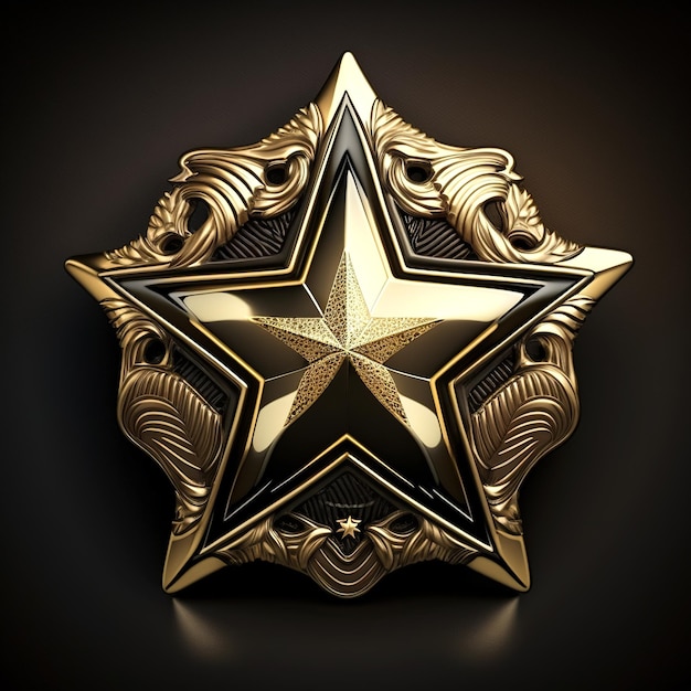 emblema de estrela dourada