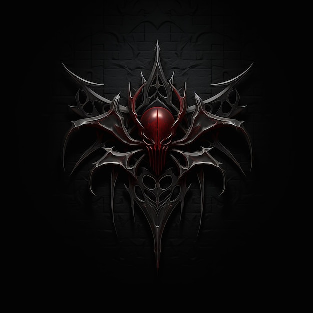 Emblema de demonio gótico Logotipo oscuro y vanguardista para página web