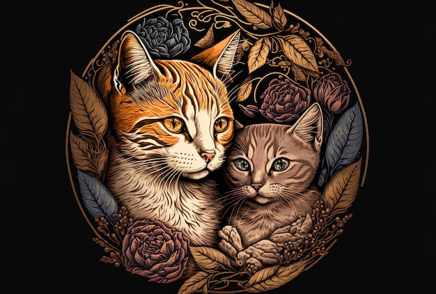 Emblema de gato para adoptar animales como amigos.