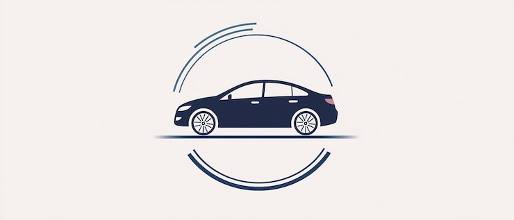 Foto emblema para una marca de finanzas de automóviles enmarcado en un círculo diseño de marca profesional