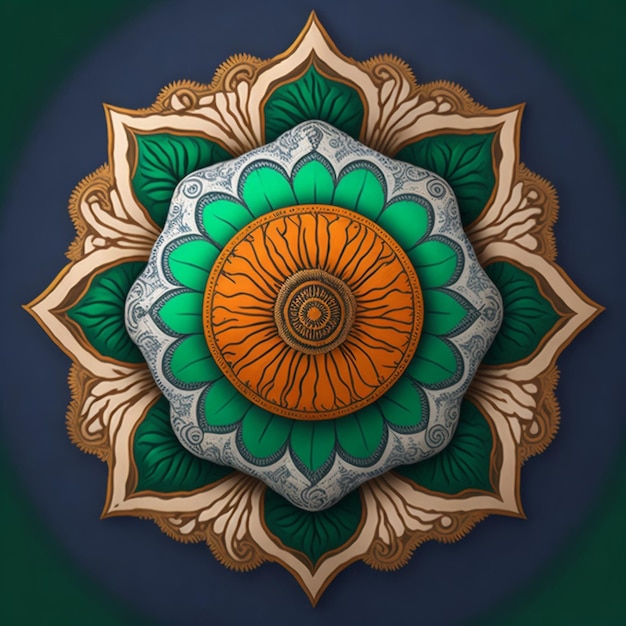 Emblema nacional de la India Ashoka Chakra que simboliza la paz y el progreso