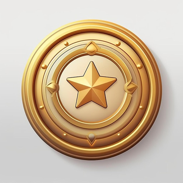 Foto un emblema de oro y oro con una estrella en él.