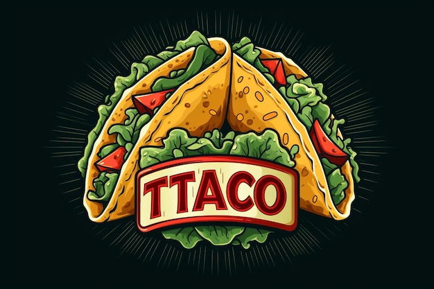 Foto el emblema retro de los tacos