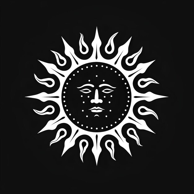 Foto el emblema del sol sobre un fondo negro