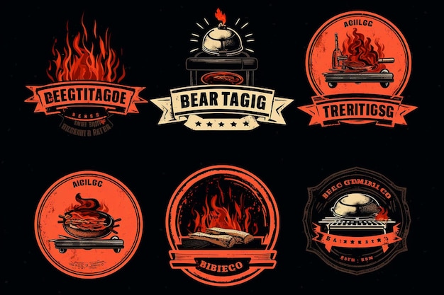 Foto los emblemas de estilo retro de bbq