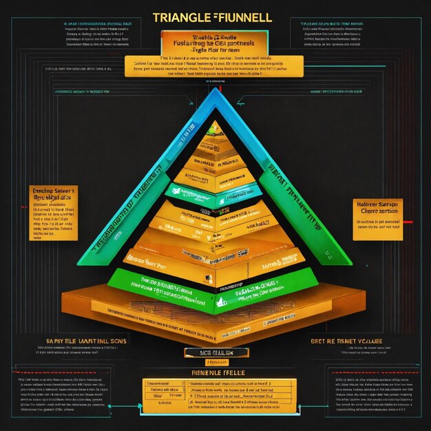 embudo de ventas de triángulo fondo negro
