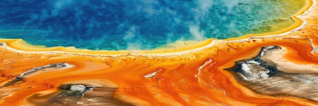 Foto emerald splendor grand prismatic spring no parque nacional de yellowstone, em wyoming