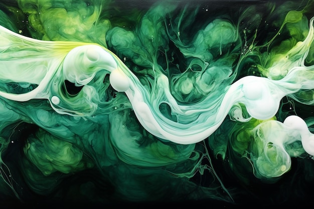 Emerald Whirlwind Hyperrealistische Tiefen der abstrakten Acrylfusion