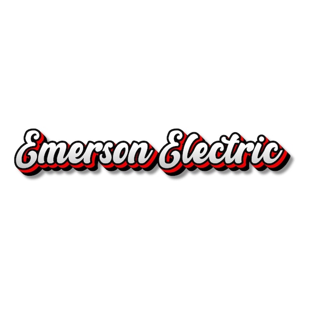 EmersonElectric Texto 3D Plata Rojo Negro Blanco Fondo Foto JPG