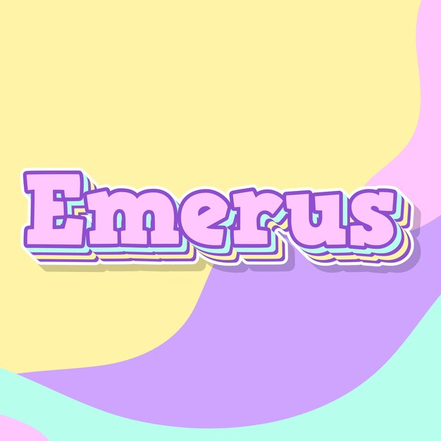 Emerus Typographie 3D-Design süßer Text Wort cooles Hintergrundfoto jpg