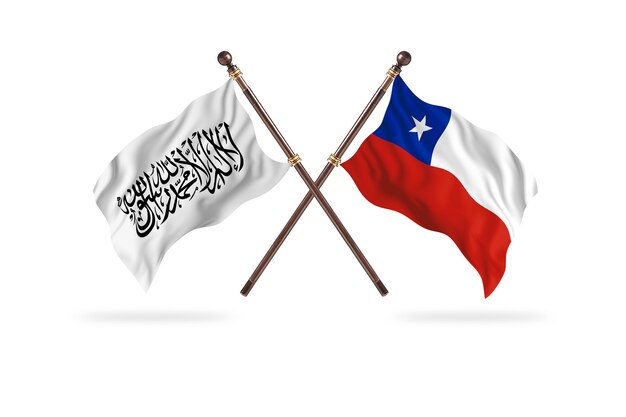 Emirado Islâmico do Afeganistão versus Chile Two Flags Background