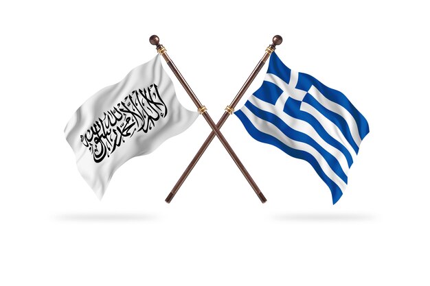 Emirado Islâmico do Afeganistão versus Grécia Fundo de duas bandeiras