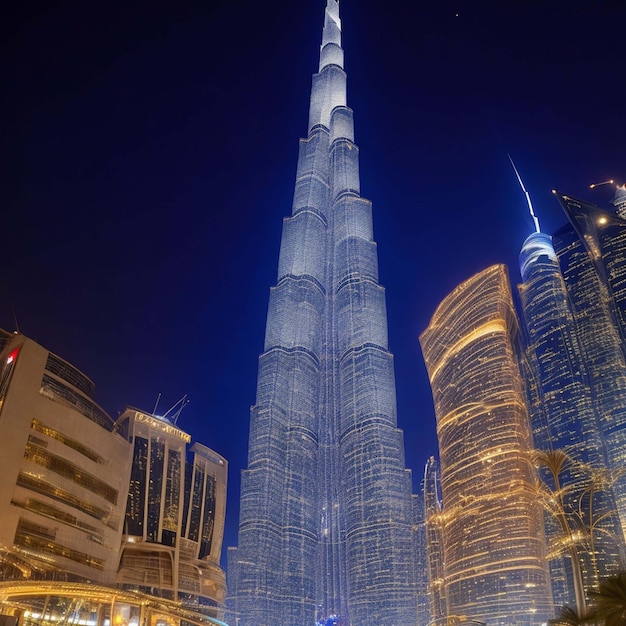 Emiratos Árabes Unidos Paisaje urbano de Dubai con el Burj Khalifa