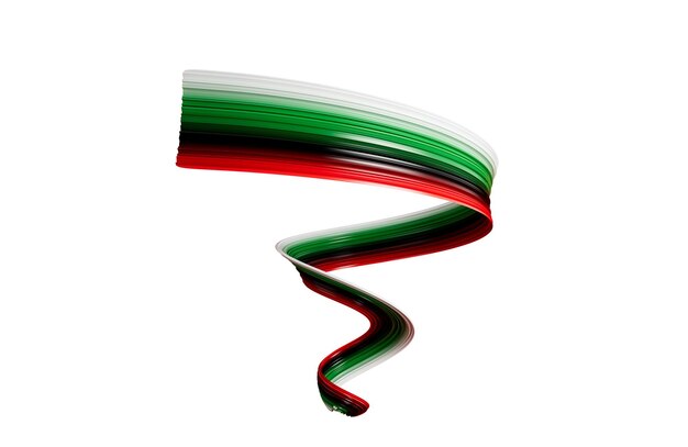 Emiratos Árabes Unidos bandera colores cinta espiral fondo abstracto 3d ilustración