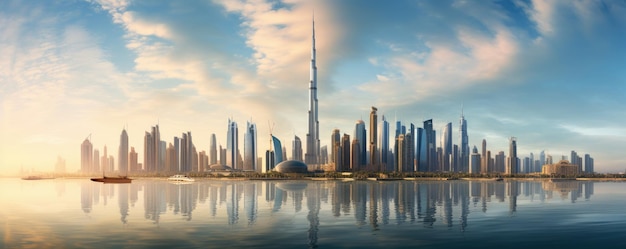 Emiratos Árabes Unidos Dubai Vista del espacio urbano IA generativa