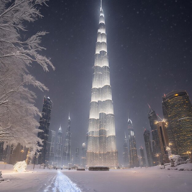 Emiratos Árabes Unidos Paisaje urbano de Dubai con el Burj Khalifa