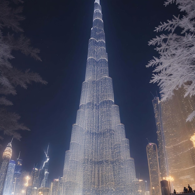 Emiratos Árabes Unidos Paisaje urbano de Dubai con el Burj Khalifa