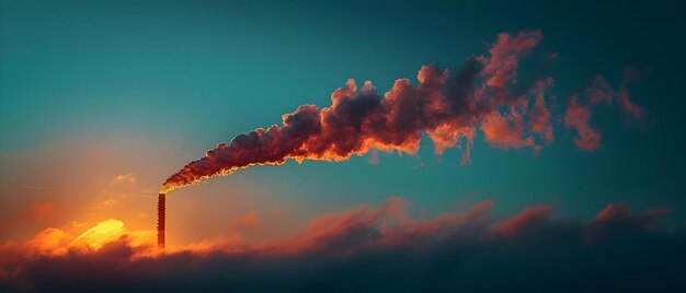 Emisiones Crepúsculo Concepto de contaminación industrial Emisiones Monitoreo de la calidad del aire Reglamentos de impacto ambiental Tecnología de control de la contaminación Prácticas sostenibles