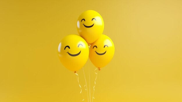 Emoção de família feliz com balões emoji